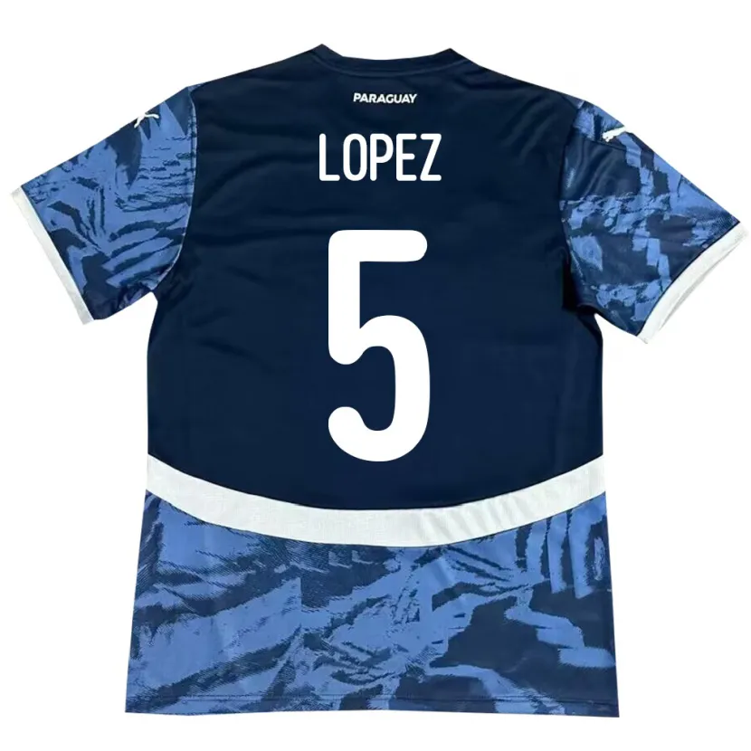 Danxen Niño Camiseta Paraguay Óscar López #5 Azul 2ª Equipación 24-26 La Camisa