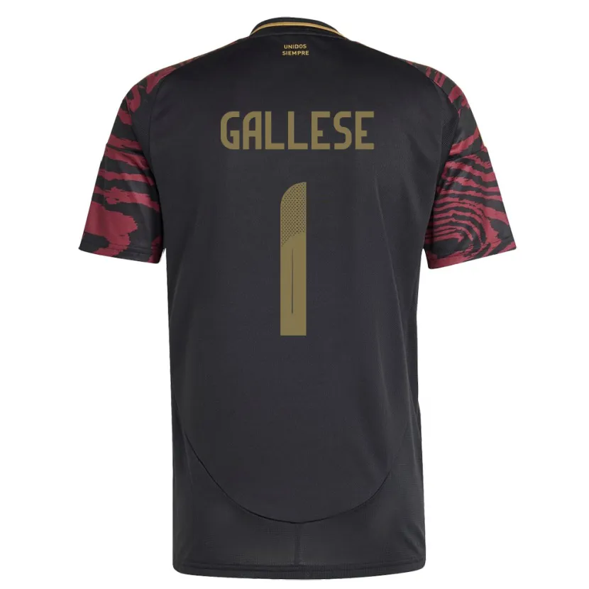 Danxen Niño Camiseta Perú Pedro Gallese #1 Negro 2ª Equipación 24-26 La Camisa