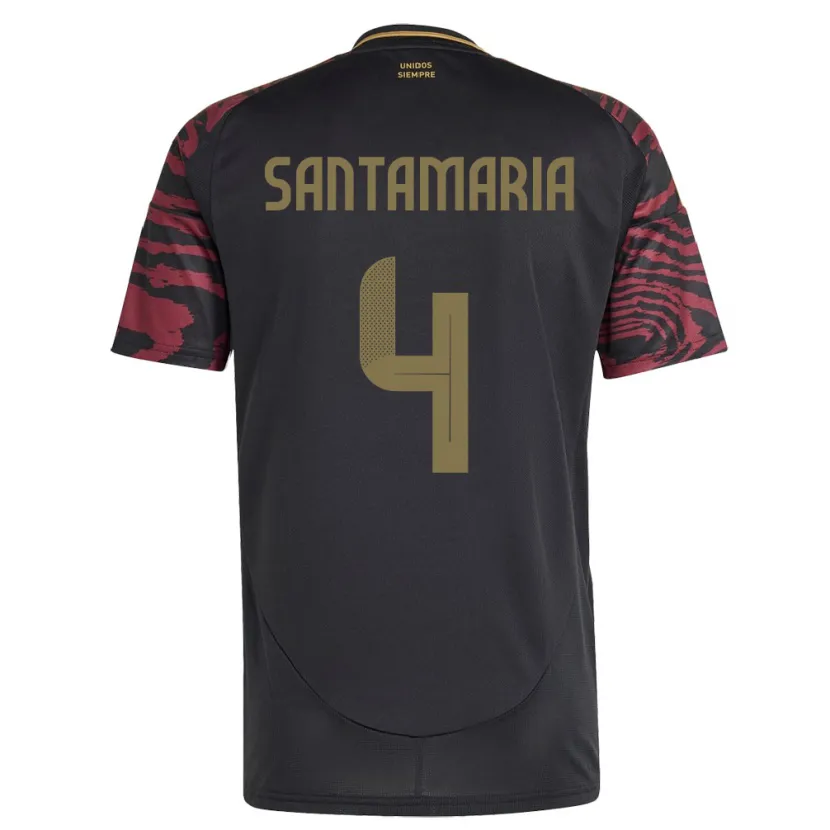 Danxen Niño Camiseta Perú Anderson Santamaría #4 Negro 2ª Equipación 24-26 La Camisa