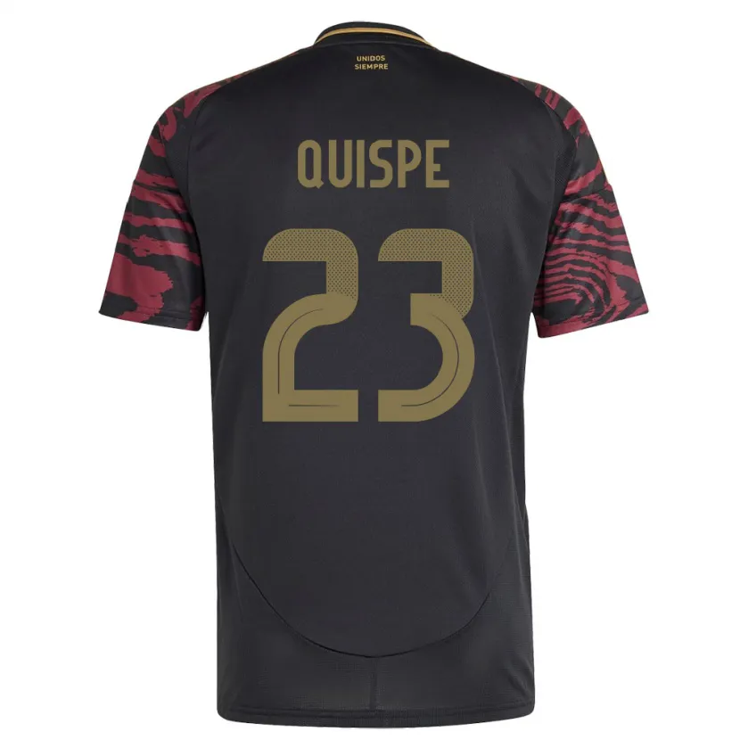 Danxen Niño Camiseta Perú Piero Quispe #23 Negro 2ª Equipación 24-26 La Camisa