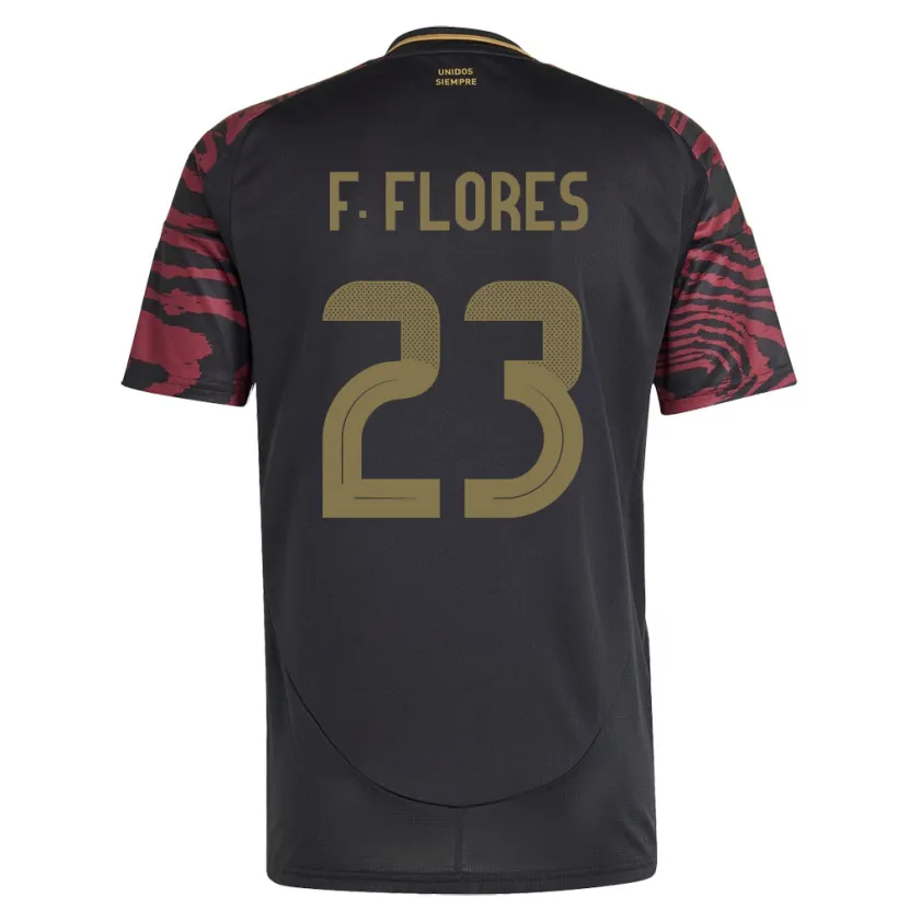 Danxen Niño Camiseta Perú Franchesco Flores #23 Negro 2ª Equipación 24-26 La Camisa