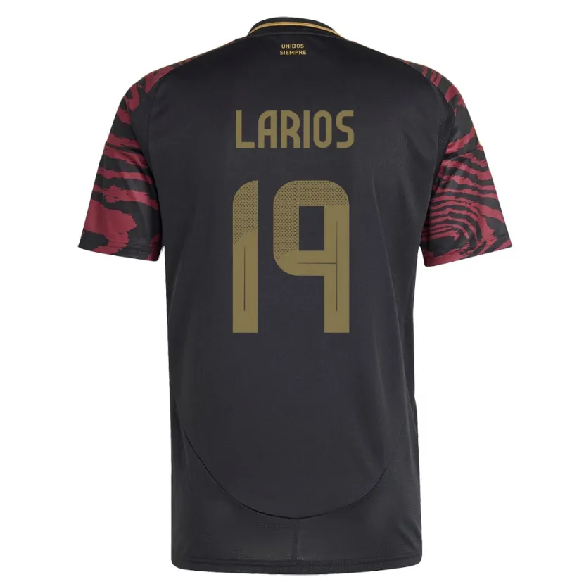 Danxen Niño Camiseta Perú Guillermo Larios #19 Negro 2ª Equipación 24-26 La Camisa