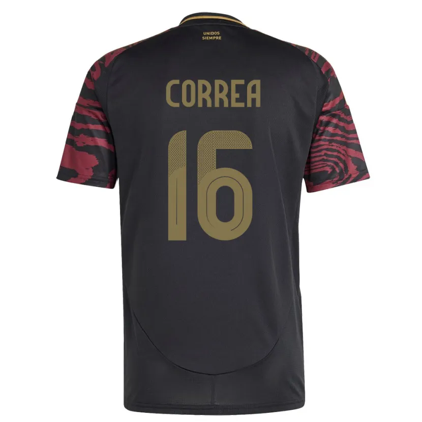 Danxen Niño Camiseta Perú Eslyn Correa #16 Negro 2ª Equipación 24-26 La Camisa