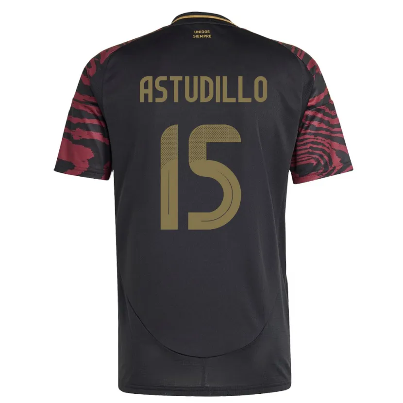 Danxen Niño Camiseta Perú Julinho Astudillo #15 Negro 2ª Equipación 24-26 La Camisa