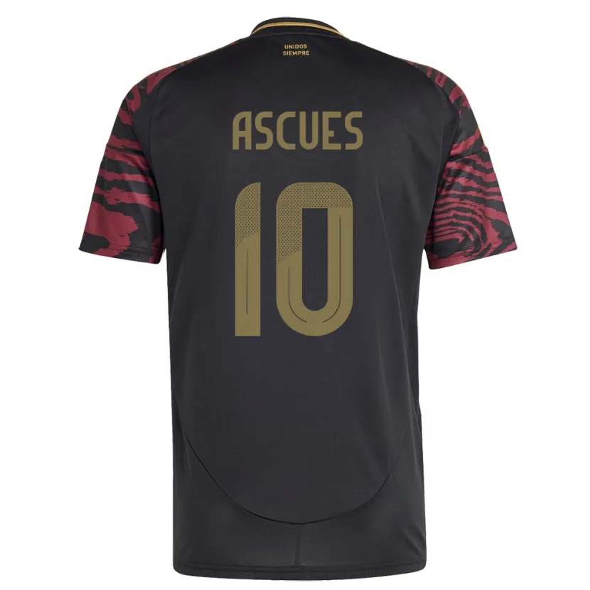 Danxen Niño Camiseta Perú Adrián Ascues #10 Negro 2ª Equipación 24-26 La Camisa