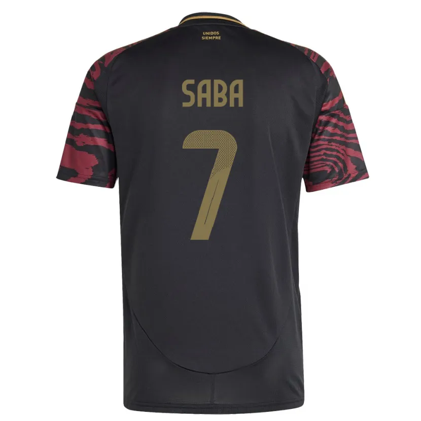 Danxen Niño Camiseta Perú Emilio Saba #7 Negro 2ª Equipación 24-26 La Camisa