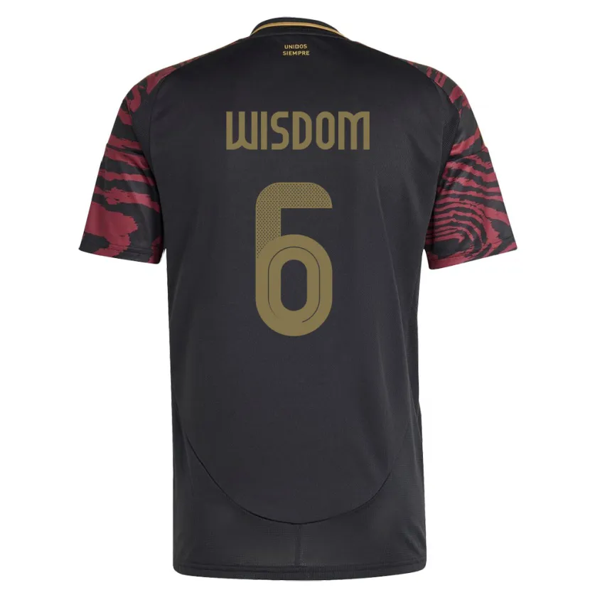 Danxen Niño Camiseta Perú Ian Wisdom #6 Negro 2ª Equipación 24-26 La Camisa