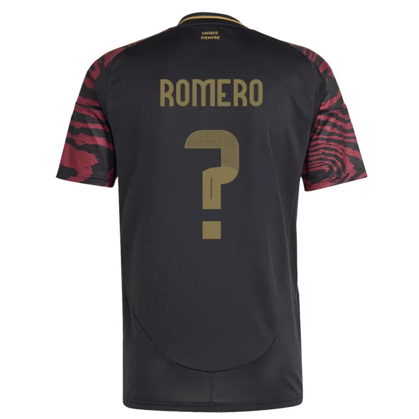 Danxen Niño Camiseta Perú José Romero #0 Negro 2ª Equipación 24-26 La Camisa