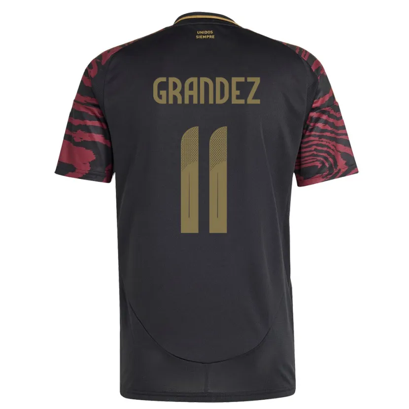Danxen Niño Camiseta Perú Guillermo Grández #11 Negro 2ª Equipación 24-26 La Camisa