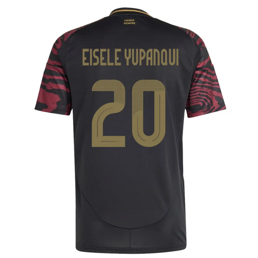 Danxen Niño Camiseta Perú Philipp Eisele Yupanqui #20 Negro 2ª Equipación 24-26 La Camisa