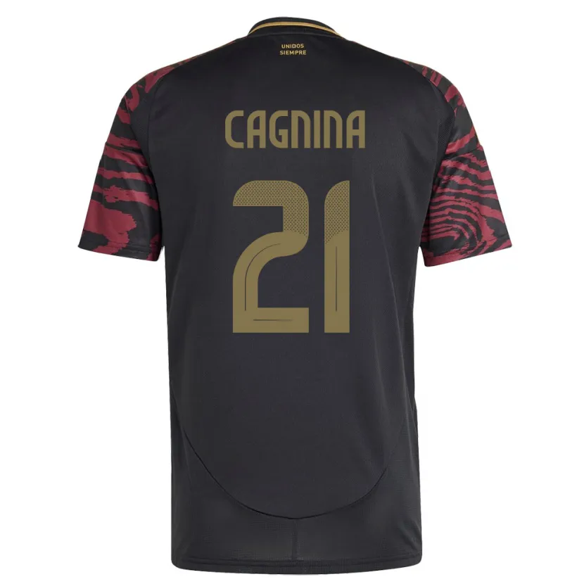 Danxen Niño Camiseta Perú Grace Cagnina #21 Negro 2ª Equipación 24-26 La Camisa