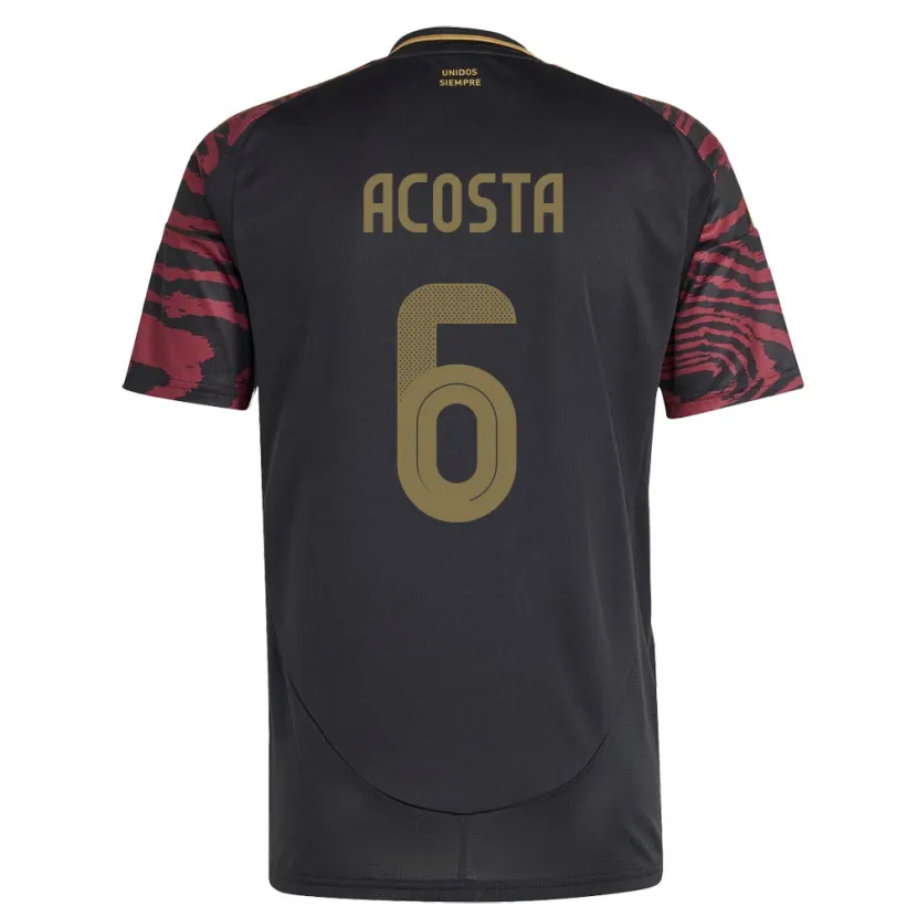 Danxen Niño Camiseta Perú Ruby Acosta #6 Negro 2ª Equipación 24-26 La Camisa