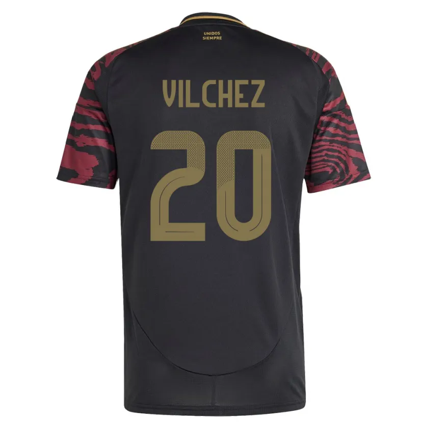 Danxen Niño Camiseta Perú Alondra Vílchez #20 Negro 2ª Equipación 24-26 La Camisa