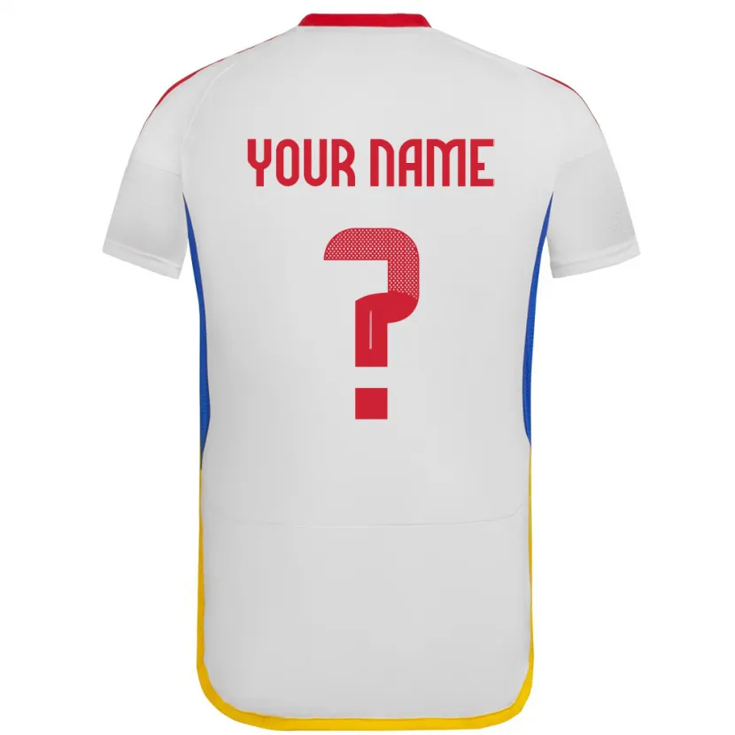 Danxen Niño Camiseta Venezuela Su Nombre #0 Blanco 2ª Equipación 24-26 La Camisa