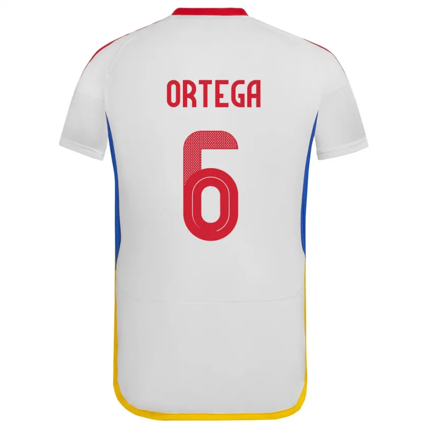 Danxen Niño Camiseta Venezuela Bryant Ortega #6 Blanco 2ª Equipación 24-26 La Camisa