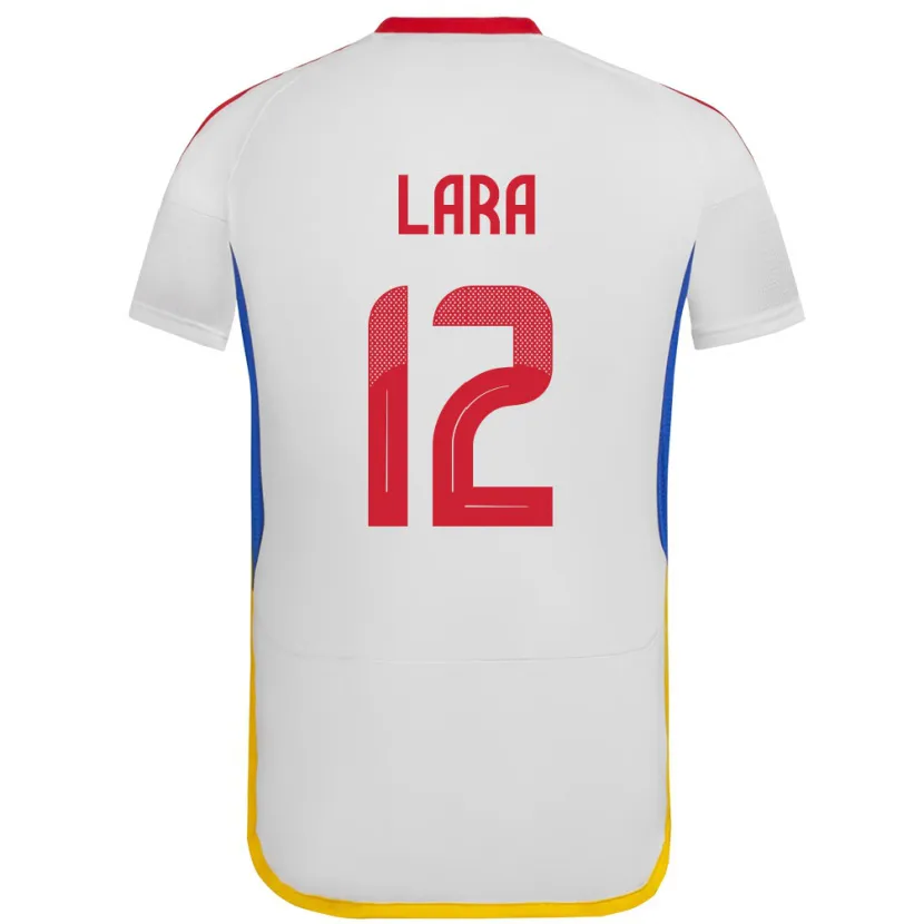 Danxen Niño Camiseta Venezuela Jesús Lara #12 Blanco 2ª Equipación 24-26 La Camisa