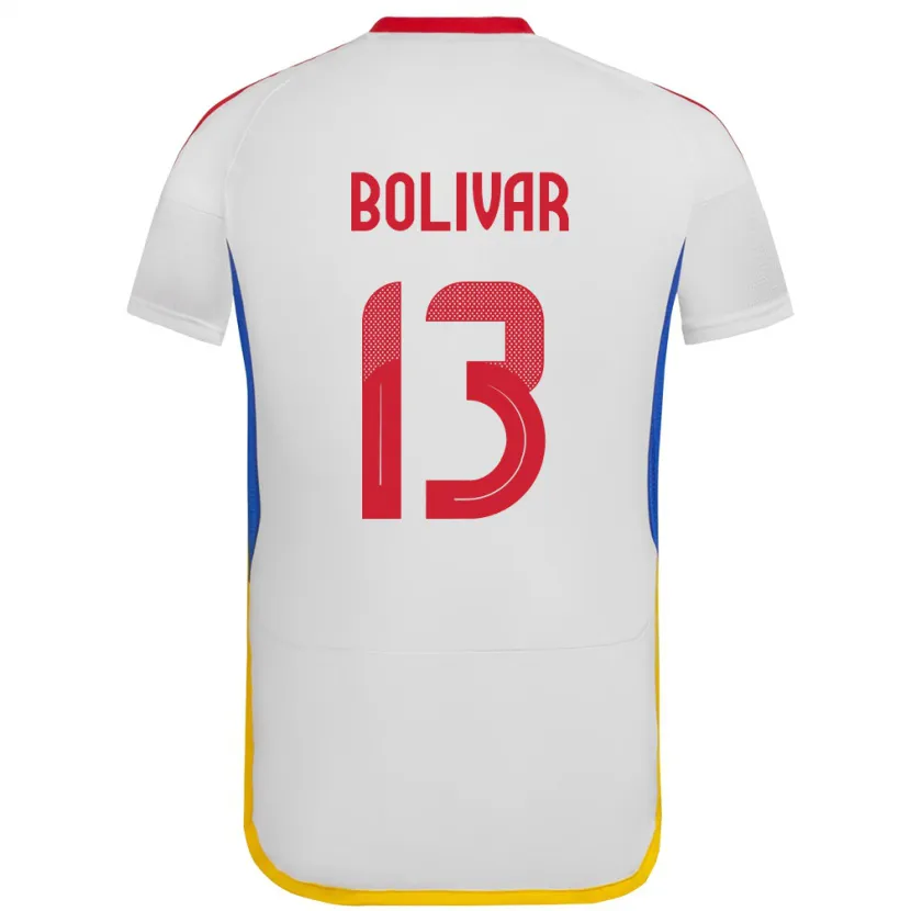 Danxen Niño Camiseta Venezuela Salvador Bolívar #13 Blanco 2ª Equipación 24-26 La Camisa