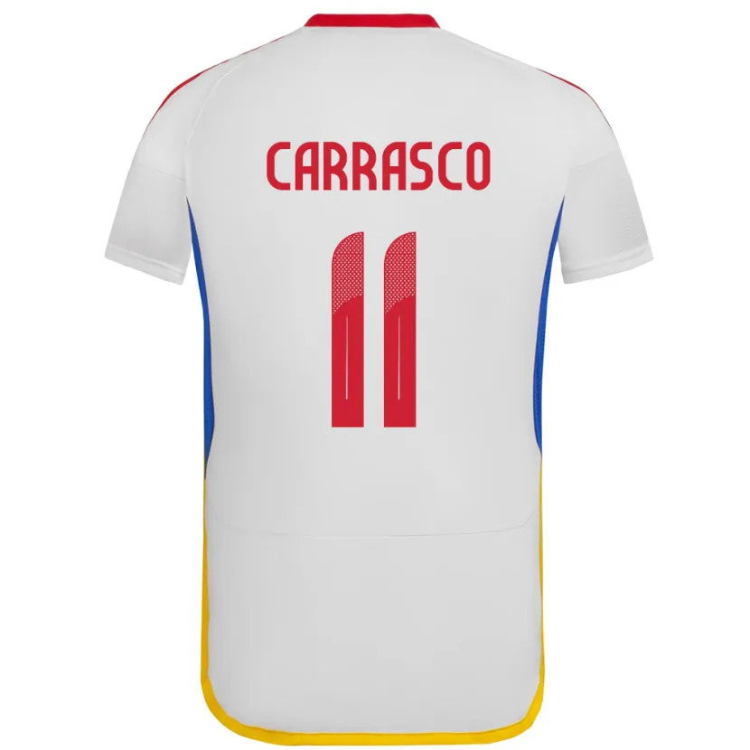 Danxen Niño Camiseta Venezuela Raiderlin Carrasco #11 Blanco 2ª Equipación 24-26 La Camisa