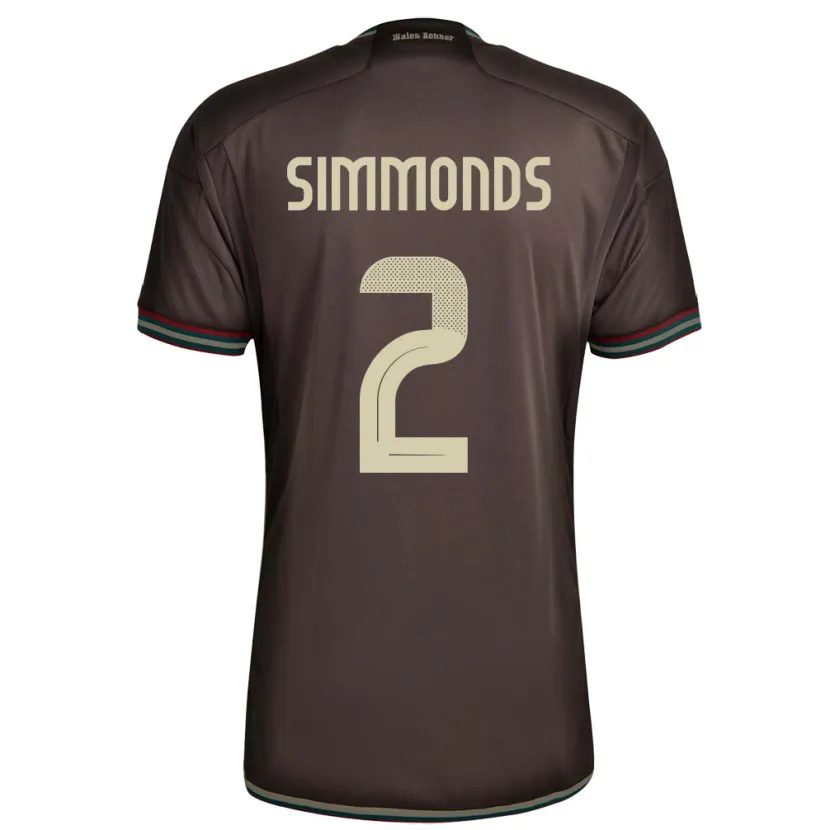 Danxen Niño Camiseta Jamaica Nicholas Simmonds #2 Marrón Noche 2ª Equipación 24-26 La Camisa