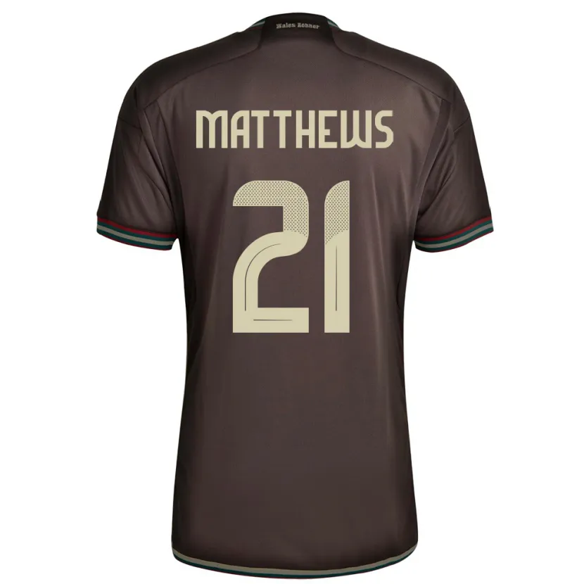 Danxen Niño Camiseta Jamaica Cheyna Matthews #21 Marrón Noche 2ª Equipación 24-26 La Camisa