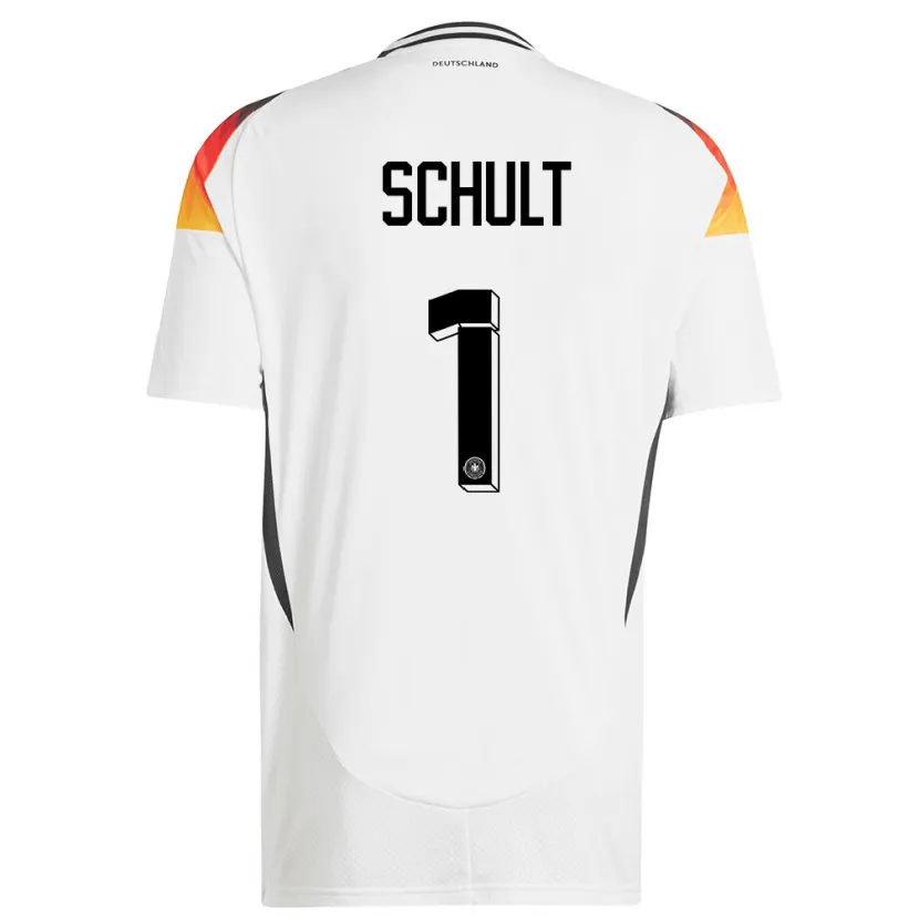 Danxen Hombre Camiseta Alemania Almuth Schult #1 Blanco 1ª Equipación 24-26 La Camisa