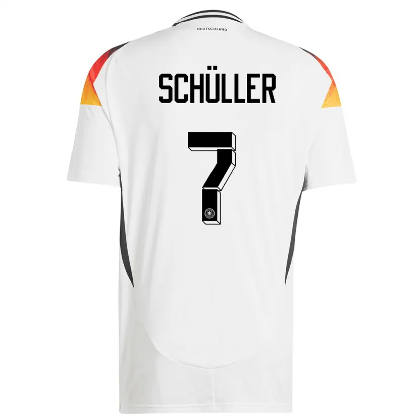 Danxen Hombre Camiseta Alemania Lea Schuller #7 Blanco 1ª Equipación 24-26 La Camisa