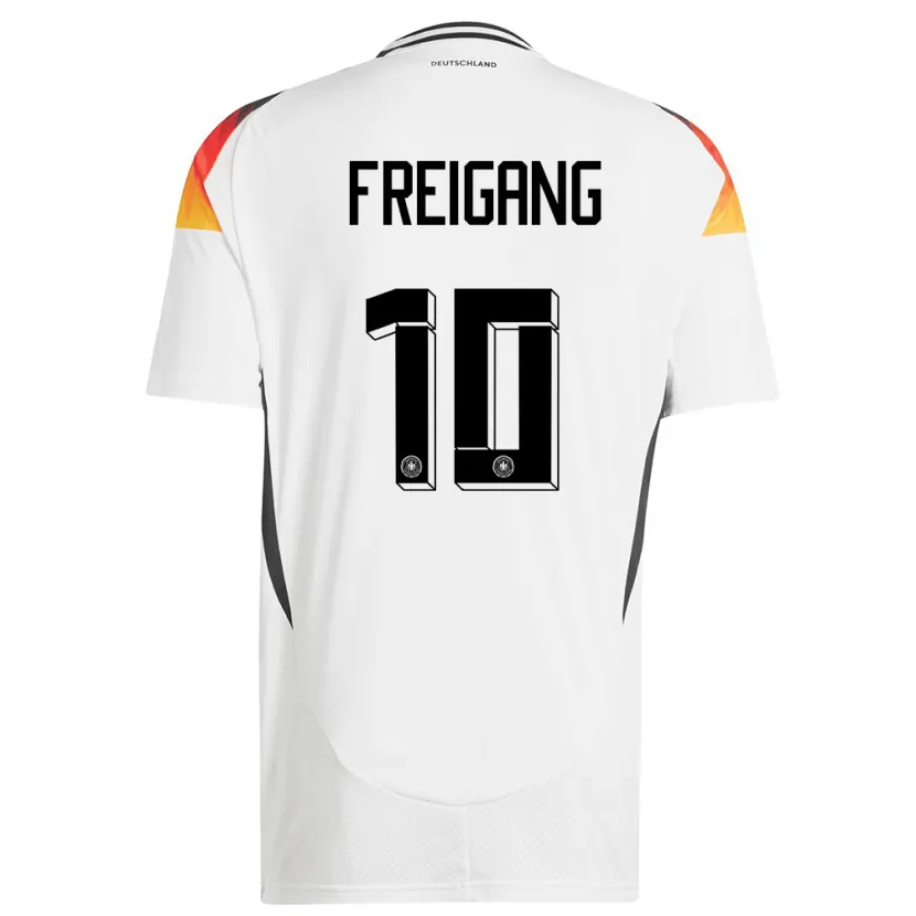 Danxen Hombre Camiseta Alemania Laura Freigang #10 Blanco 1ª Equipación 24-26 La Camisa