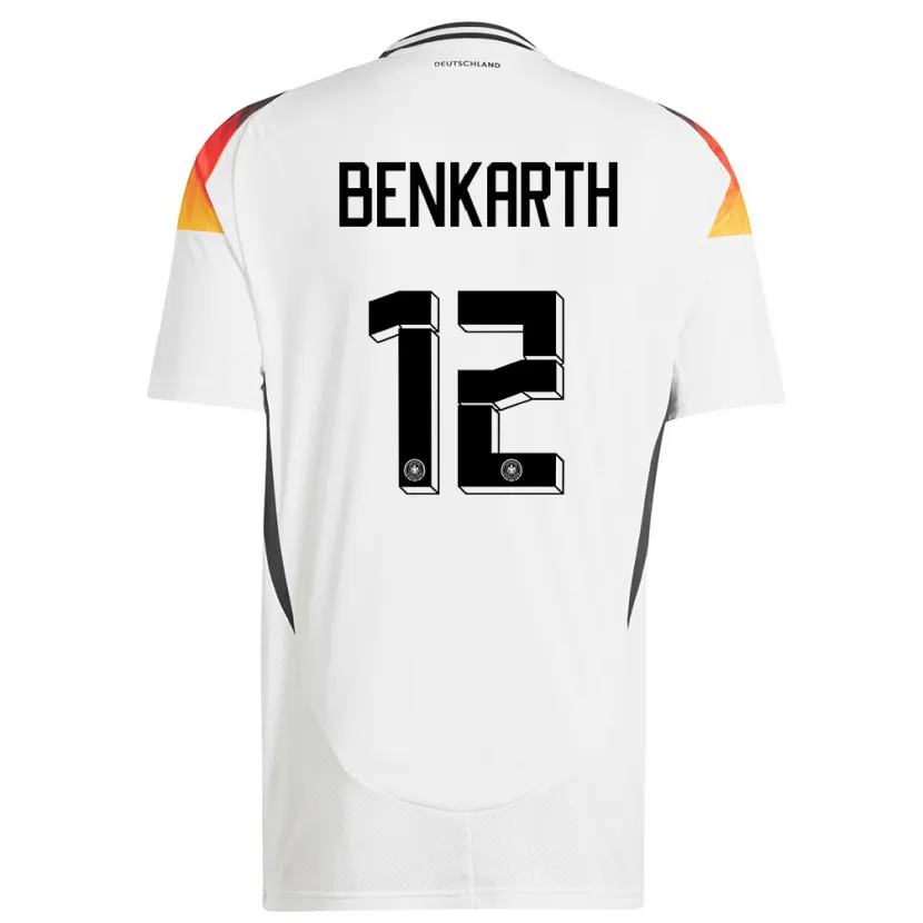 Danxen Hombre Camiseta Alemania Laura Benkarth #12 Blanco 1ª Equipación 24-26 La Camisa