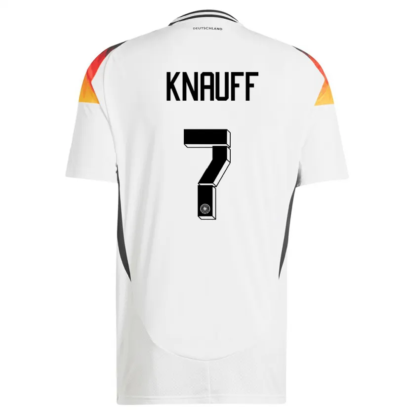 Danxen Hombre Camiseta Alemania Ansgar Knauff #7 Blanco 1ª Equipación 24-26 La Camisa