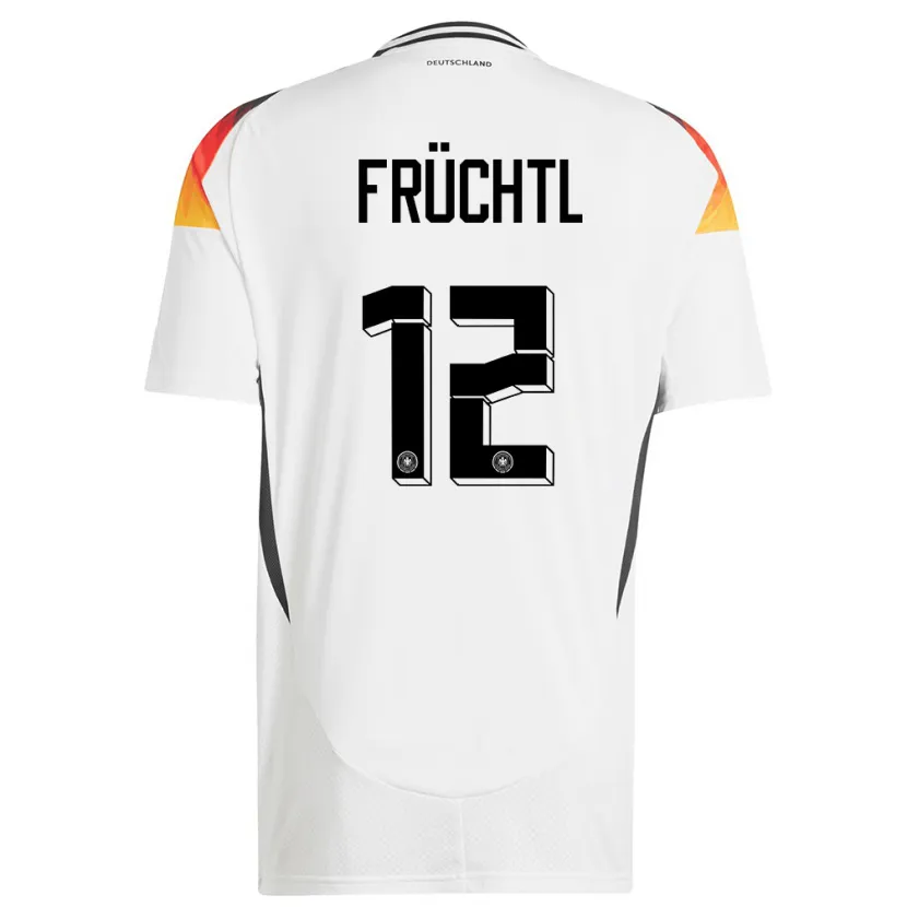 Danxen Hombre Camiseta Alemania Christian Fruchtl #12 Blanco 1ª Equipación 24-26 La Camisa