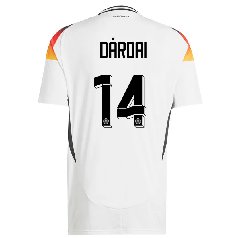 Danxen Hombre Camiseta Alemania Marton Dardai #14 Blanco 1ª Equipación 24-26 La Camisa