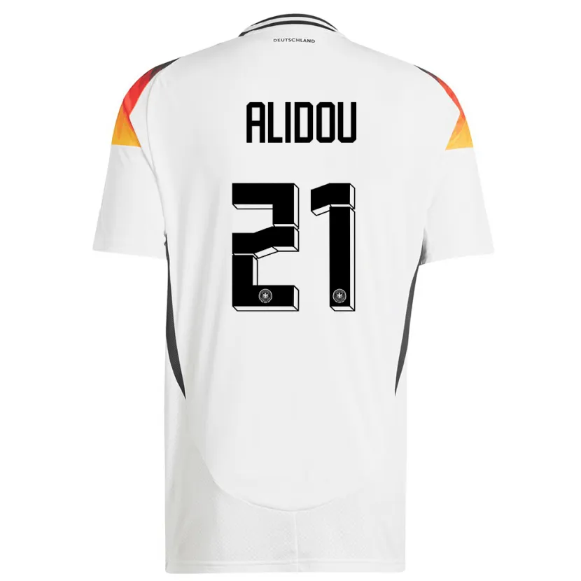 Danxen Hombre Camiseta Alemania Faride Alidou #21 Blanco 1ª Equipación 24-26 La Camisa