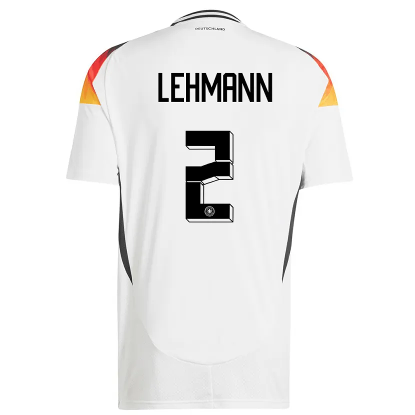 Danxen Hombre Camiseta Alemania Paul Lehmann #2 Blanco 1ª Equipación 24-26 La Camisa