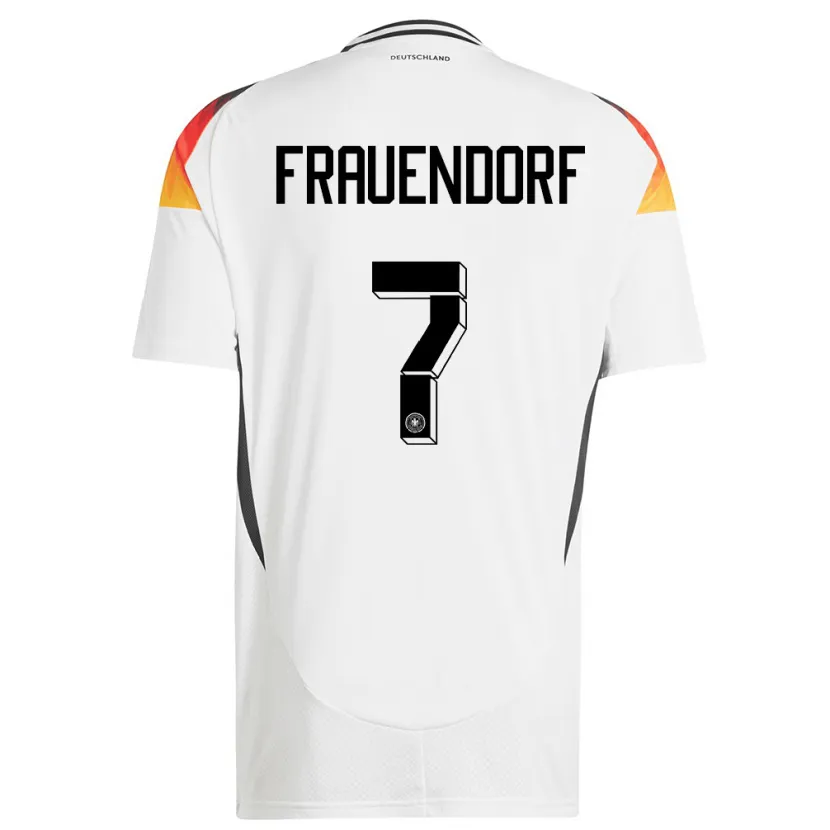 Danxen Hombre Camiseta Alemania Melkamu Frauendorf #7 Blanco 1ª Equipación 24-26 La Camisa