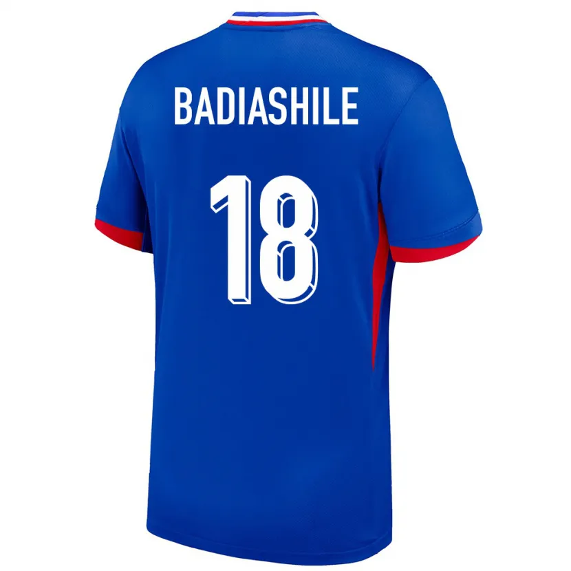 Danxen Hombre Camiseta Francia Benoit Badiashile #18 Azul 1ª Equipación 24-26 La Camisa