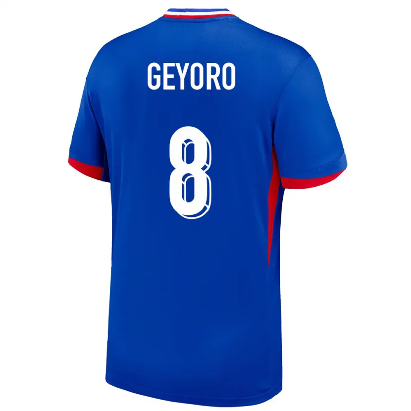 Danxen Hombre Camiseta Francia Grace Geyoro #8 Azul 1ª Equipación 24-26 La Camisa