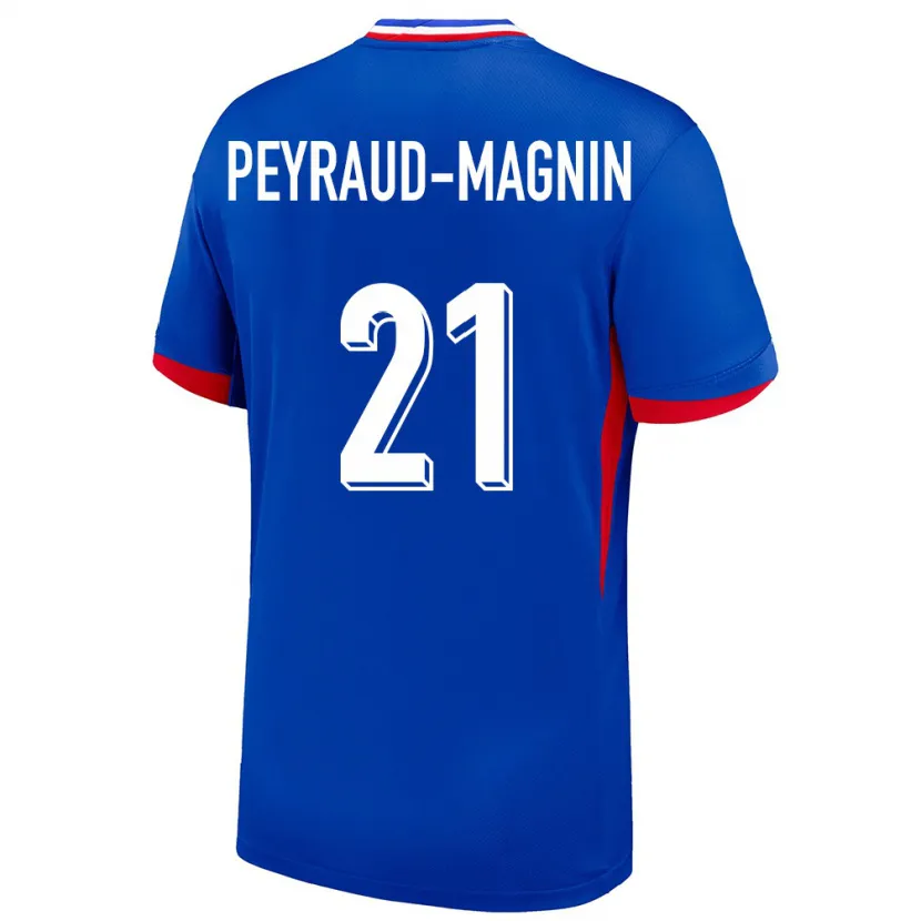 Danxen Hombre Camiseta Francia Pauline Peyraud Magnin #21 Azul 1ª Equipación 24-26 La Camisa