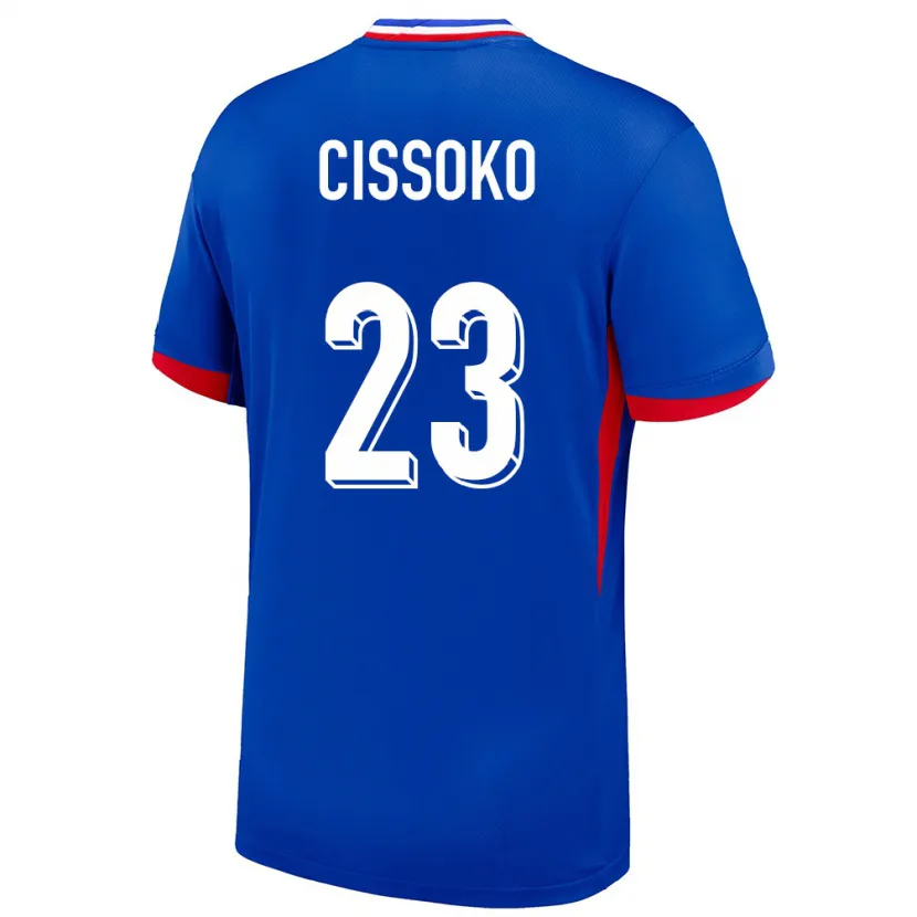 Danxen Hombre Camiseta Francia Hawa Cissoko #23 Azul 1ª Equipación 24-26 La Camisa