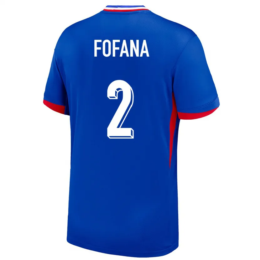 Danxen Hombre Camiseta Francia Wesley Fofana #2 Azul 1ª Equipación 24-26 La Camisa