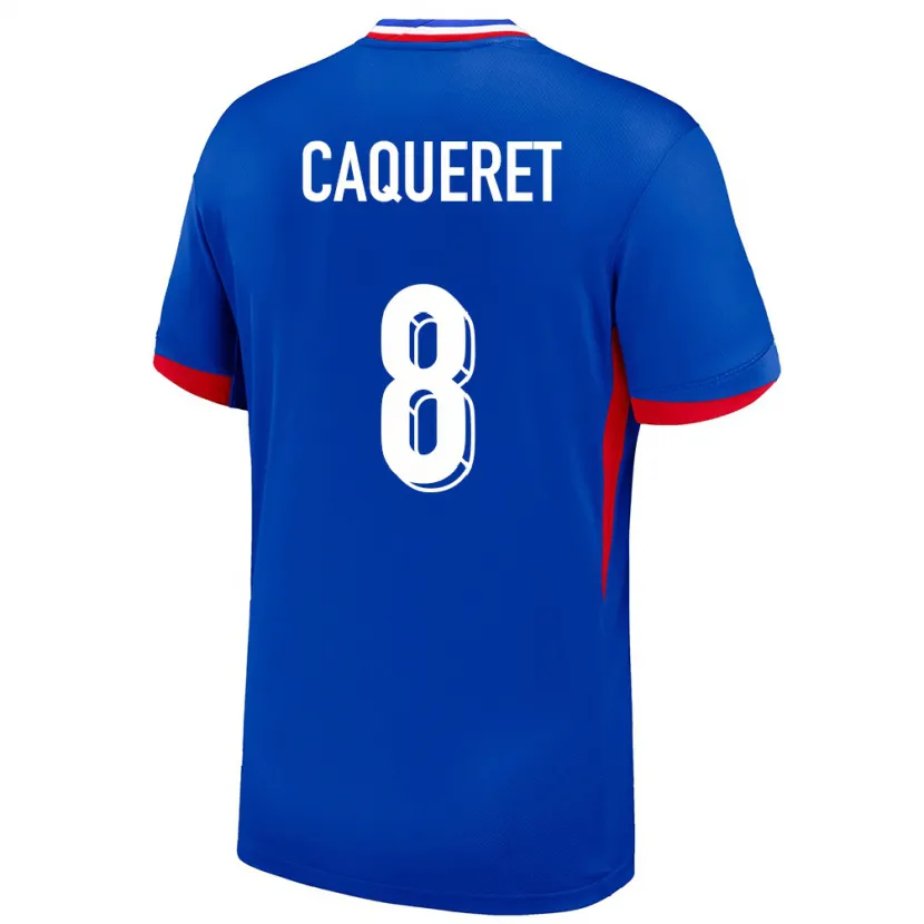 Danxen Hombre Camiseta Francia Maxence Caqueret #8 Azul 1ª Equipación 24-26 La Camisa