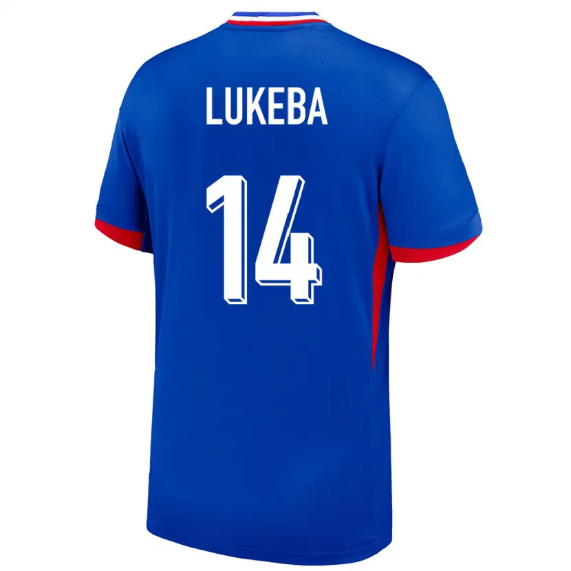 Danxen Hombre Camiseta Francia Castello Lukeba #14 Azul 1ª Equipación 24-26 La Camisa