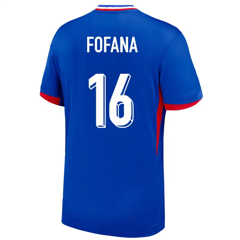 Danxen Hombre Camiseta Francia Yahia Fofana #16 Azul 1ª Equipación 24-26 La Camisa