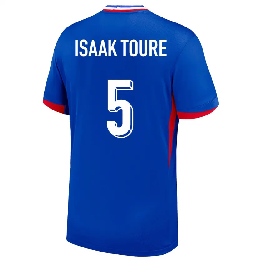 Danxen Hombre Camiseta Francia Souleymane Isaak Toure #5 Azul 1ª Equipación 24-26 La Camisa