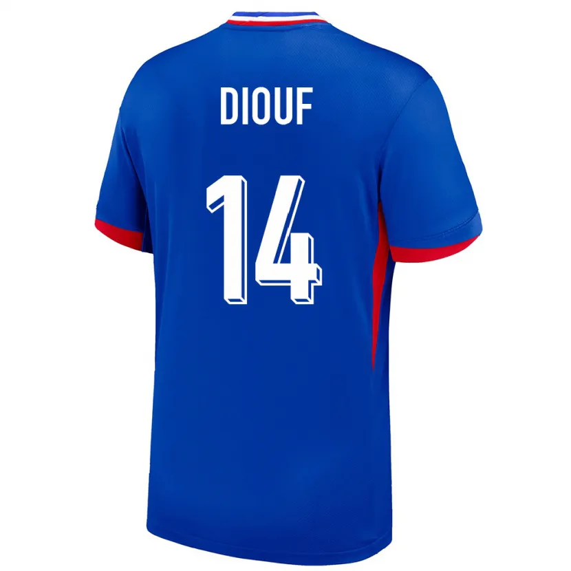 Danxen Hombre Camiseta Francia Andy Diouf #14 Azul 1ª Equipación 24-26 La Camisa