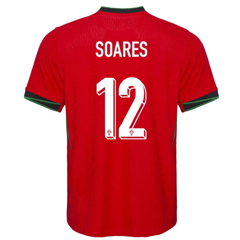 Danxen Hombre Camiseta Portugal Samuel Soares #12 Rojo 1ª Equipación 24-26 La Camisa