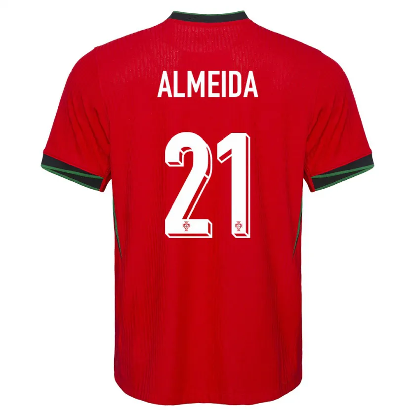 Danxen Hombre Camiseta Portugal Andre Almeida #21 Rojo 1ª Equipación 24-26 La Camisa