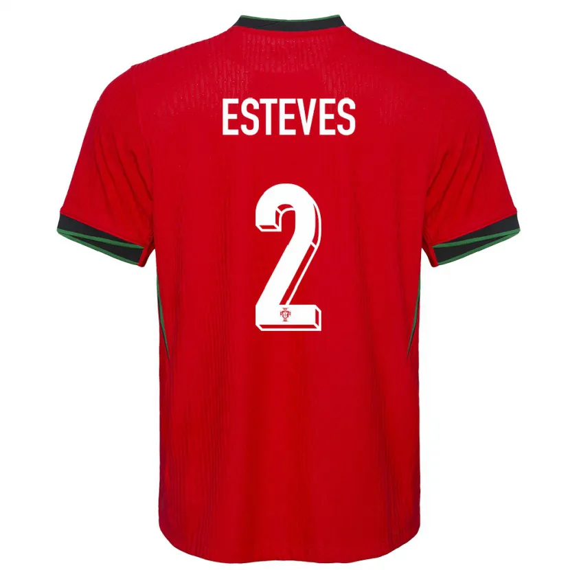 Danxen Hombre Camiseta Portugal Goncalo Esteves #2 Rojo 1ª Equipación 24-26 La Camisa