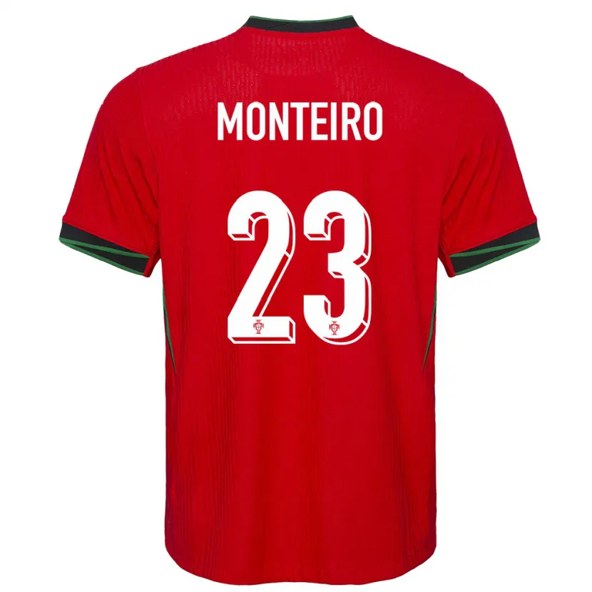 Danxen Hombre Camiseta Portugal David Monteiro #23 Rojo 1ª Equipación 24-26 La Camisa