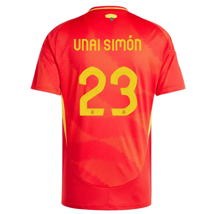 Danxen Hombre Camiseta España Unai Simon #23 Rojo 1ª Equipación 24-26 La Camisa