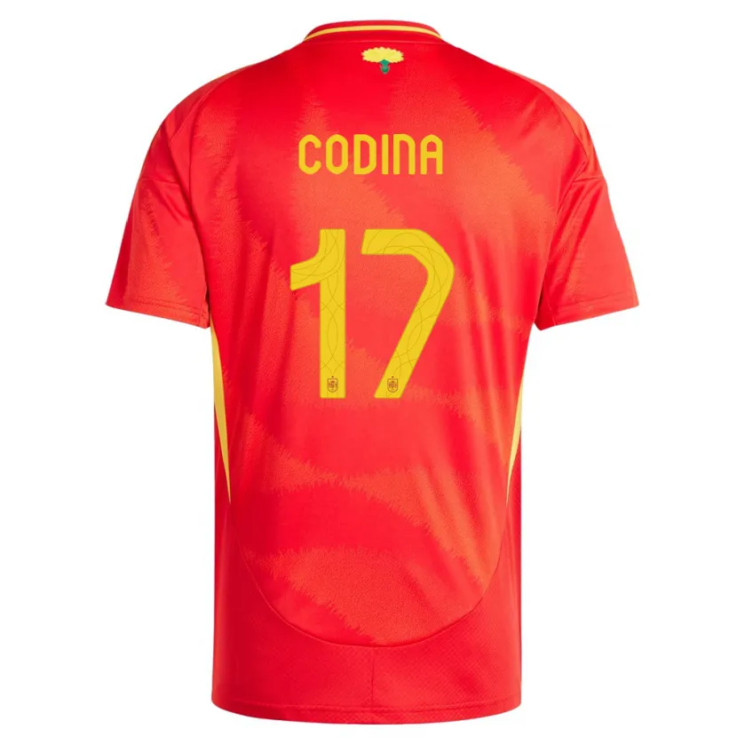 Danxen Hombre Camiseta España Laia Codina #17 Rojo 1ª Equipación 24-26 La Camisa